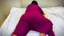 Lebanese Hot Maid rest My bed & I see Her big ass with Puffy butt & Start Masturbation