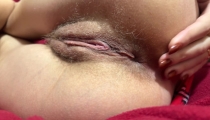 Hairy babe tight anal dildo masturbation