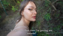 POV: I don't want to endure until home. I want it now! Quick sex in the woods.