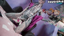 Full Sleeve Alt Girl Goes Anal Crazy on Cam Live Toy Ass Fucking
