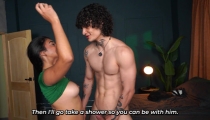 Sexy brunette stepsister ends up getting fucked by her muscular stepbrother while thinking it's VR