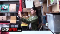 Shoplyfter – Skinny Mischievous Asian Jade Noir Caught Stealing and Got Disciplined by Perv Officer