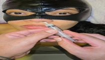 Pissing and Cumming in the Syringe and Throwing It Inside My Slutty Stepdaughter's Nose