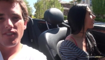 Joey Ambrosiano gets aroused driving her boyfriend around town so they bang hardcore back home