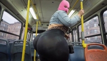 "Masked Guy Grabs BBW's Huge Ass in Public Bus – Risky Tease"