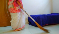 Desi BBW Mature Maid Gets Cumshot by Owner's 19y Old Stepson While Sweeping the Room – Huge Butts & Big Boobs Anal Fucked & Cum