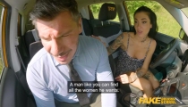 Fake Driving School – Big tits Italian MILF Silvia Preslar hot sex outdoors fast hard fuck in public