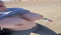Tits, Hairy Pussy and Ass Out on the Beach!!