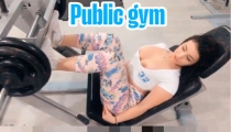 PUBLIC Hot sexy latina EMANUELLY RAQUEL FLASHING TITS AND SOME MORE AT THE GYM