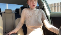 Step Sister Masturbates Wet Pussy in the Front Seat of the Car
