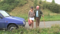 An old pig comes to rescue a young girl with a broken down car