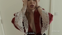 Step Mom with Huge Tits Shares the Bed with Step Son in Heart Peignoir and Gets Cum on Her Massive Ass After Spoon Sex