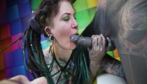 TATTOO threesome girls gape asses for tattooed dick