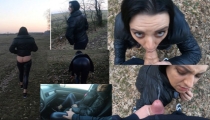 MilfyCalla – Blowjob in the Woods with Husband's Friend Downjacket Fetish