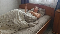 Watching porn in bed and caressing my tight pussy!