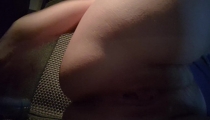 Slut in the evening in the parking lot fucks herself with a can of energy drink in the car