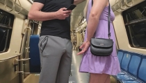 Watching how my wife is touched in public. She stroke stranger's erection on crowded subway