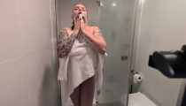 The Girl with Big Tits Takes a Shower and Masturbates.