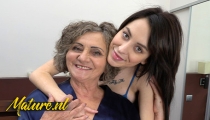 Hairy Grandma Gets Her Pussy Eaten Out by Hot Babe Sandra Luberc