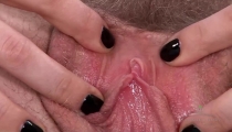 Apricot Pitts in her Red Dress No Panties, Wet Hairy Pussy Vibrator Ride