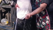 A neighbor holds my dick while I pee and then sucks it in public