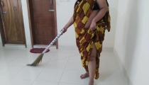 Pakistani Stepmom Fucked While Sweeping the House