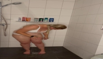 shower bikini masturbating shower head blonde solotime shaving wash wet pussy fingers clitoris rubbing water jet multiple orgasms