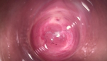 Camera deep inside Mia's tiny creamy vagina
